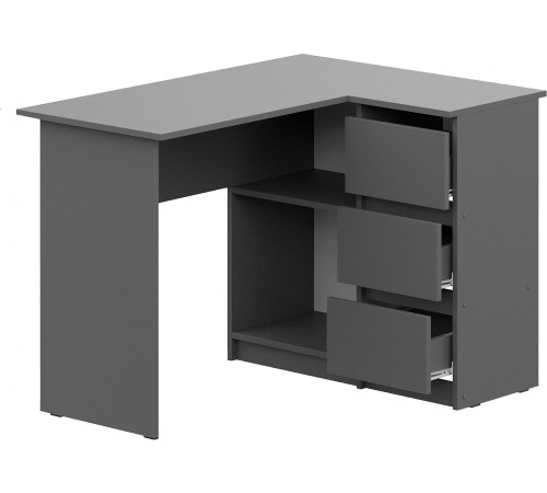 Стол Mio Tesoro Денвер угловой графит серый