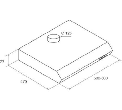 Кухонная вытяжка Jetair Light WH/F/60 PRF0094435B
