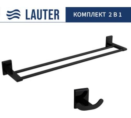 Набор аксессуаров для ванной Lauter 21SH8392 + 21SH8322 Matt Black, 2 предмета