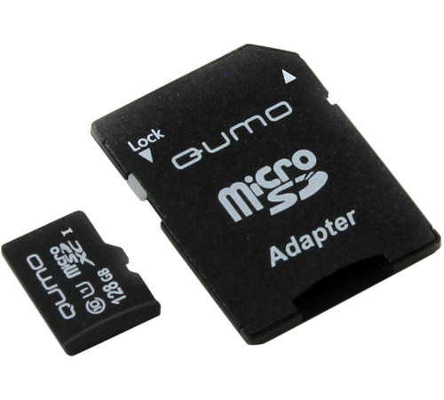 Карта памяти QUMO QM128GMICSDXC10U1 microSDXC 128GB + адаптер