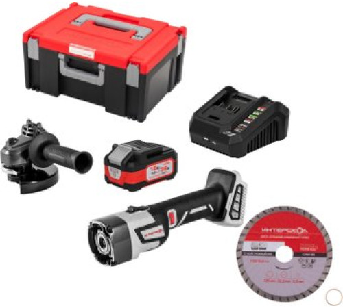 Угловая шлифмашина Интерскол УШМ-125/36ММ 900.4.1.42 с 1-им АКБ, кейс