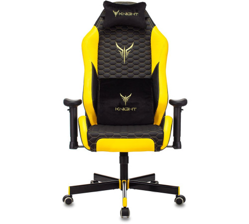 Игровое геймерское кресло Бюрократ Knight Neon черный/желтый экокожа