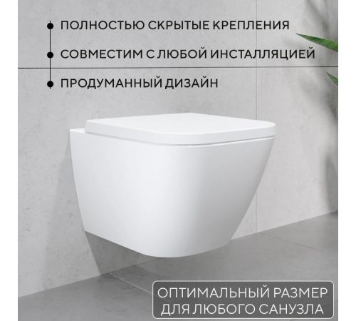 Унитаз подвесной Lauter Nuremberg 21811 + 39504000 с кнопкой смыва