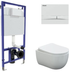 Унитаз подвесной Berges Wasserhaus Ventas + Visam Slim 525 EX-043310 с сиденьем