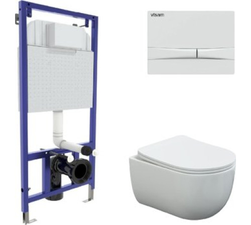 Унитаз подвесной Berges Wasserhaus Ventas + Visam Slim 525 EX-043310 с сиденьем