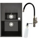 Кухонная мойка БелЭворс Forma R + смеситель W74004-2 + дозатор L405F черный