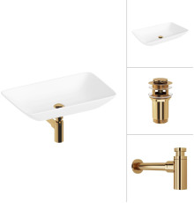 Умывальник Lauter 21540 + клапан 21190G + сифон 21635G золото