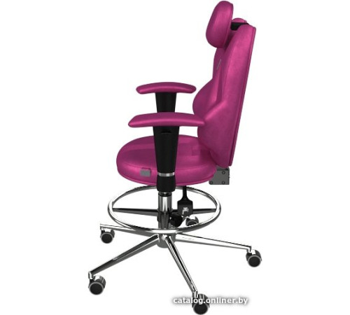 Офисное кресло Kulik System Trio с подставкой для ног, антара, розовый