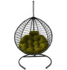 Подвесное кресло Craftmebel Кокон Капля Премиум зеленый/графит