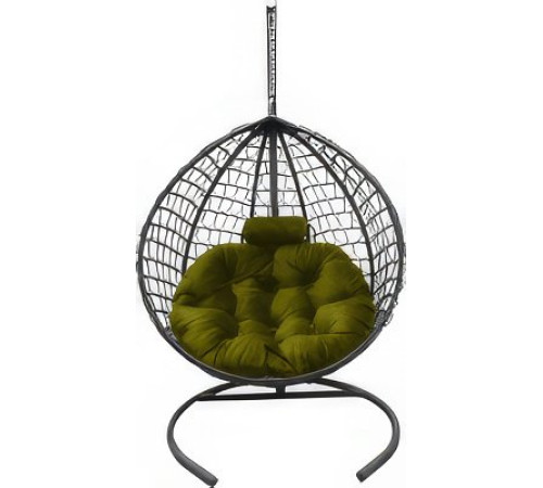 Подвесное кресло Craftmebel Кокон Капля Премиум зеленый/графит