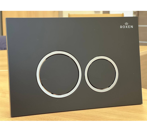 Унитаз подвесной Roxen Royal Matt в комплекте с инсталляцией StounFix Dual Fresh 6 в 1 968231 кнопка: черный