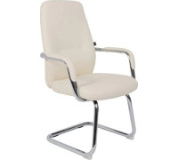 Стул с подлокотниками AksHome Vella кремовая экокожа/хромированный металл