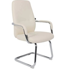 Стул с подлокотниками AksHome Vella кремовая экокожа/хромированный металл