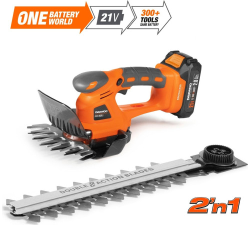 Кусторез + ножницы Daewoo Power DAHT 2521Li Set с 1-им АКБ