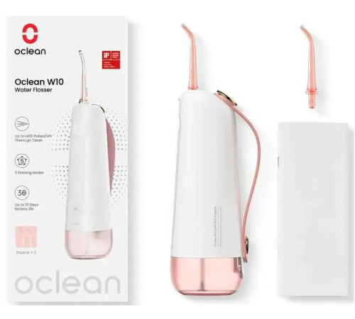 Ирригатор  Oclean W10 2 насадки, розовый