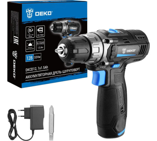 Дрель-шуруповерт Deko DKCD12 083-1121 с 1-им АКБ