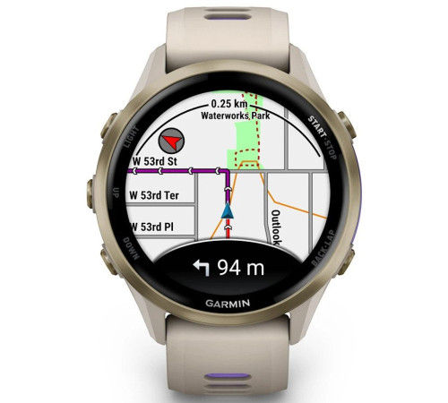 Умные часы Garmin Forerunner 970 47 мм бежевый/фиолетовый