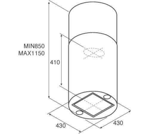 Кухонная вытяжка Jetair Pipe Island BL/A/43 PRF0099298