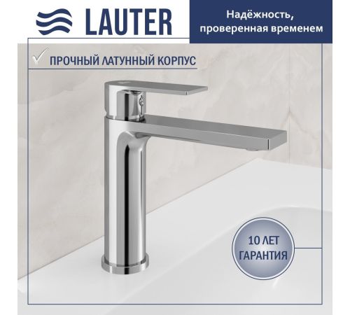 Умывальник Lauter 21441B + Reef 21CK678C + сифон 21635CH + донный клапан 21190CH хром