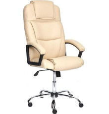 Офисное кресло TetChair Bergamo хром/кожзам бежевый