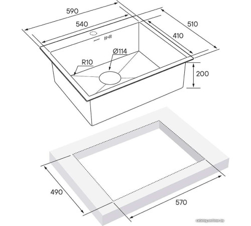 Кухонная мойка Paulmark Kroner 59 PM215951-GM