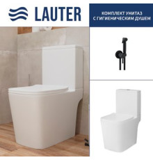 Унитаз напольный Lauter W09 P-TRAP 21900001 + гигиенический душ Jet 21TZ232BM горизонтальный выпуск