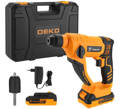 Перфоратор Deko DKCH20 SET с 2-мя АКБ, кейс