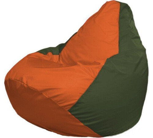 Кресло-мешок Flagman Груша Макси Г2.1-211 оливковый темный/оранжевый