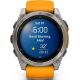 Умные часы Garmin Fenix 8 Sapphire 51мм титановый, оранжевый силиконовый ремешок