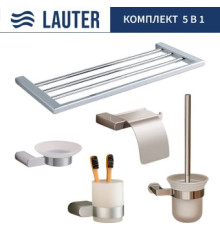 Набор аксессуаров для ванной Lauter 21SH1061 + 21SH1051 + 21SH110А1 + 21SH1151 + 21SH1111 Chrome, 5 предметов