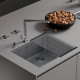 Кухонная мойка Roxen Uno 560210-54S под столешницу сатин/текстурная поверхность ролл-мат, дозатор, сифон