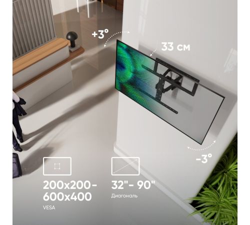 Кронштейн для телевизора Onkron SM6 черный
