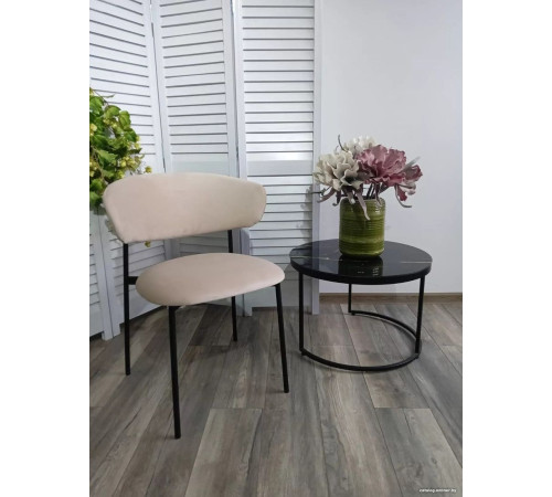 Стул M-City Brandy-X 461MC05468 светло-серый BM-4 велюр/белый