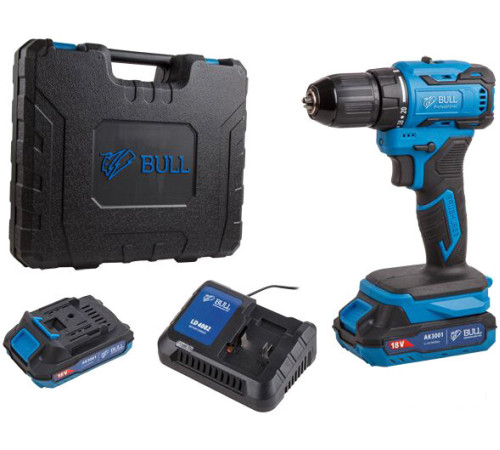 Дрель-шуруповерт Bull SR 1804 1329421 с 2-мя АКБ, кейс