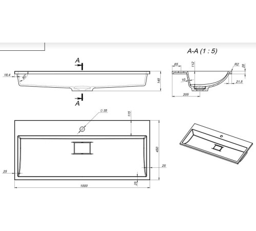 Умывальник Versalia Absolute 100