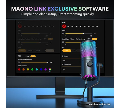 Проводной микрофон Maono DM30 RGB черный