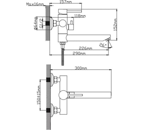 Смеситель Diadonna D234-22QH