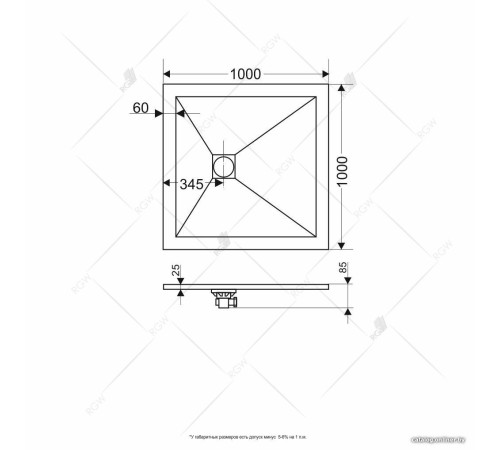 Душевой поддон RGW 16152010-01 100x100