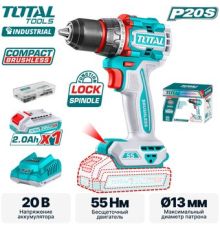 Дрель-шуруповерт Total TDLI205582 с 1-им АКБ
