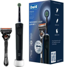 Электрическая зубная щетка Oral-B Vitality Pro X Clean с бритвой Gillette Fusion 5 черный
