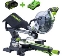 Торцовочная пила Greenworks GD24MS216K4 1501707UB с 1-им АКБ