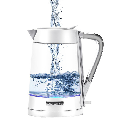 Электрический чайник Polaris PWK 1715CGL Water Way Pro белый