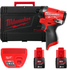 Винтоверт Milwaukee M12 FUEL M12FID2-202X 4933479877 с 2-мя АКБ, кейс