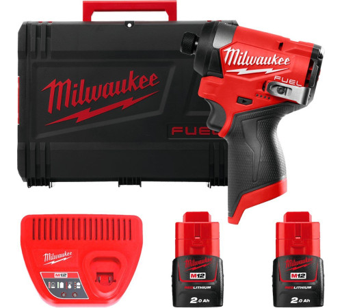 Винтоверт Milwaukee M12 FUEL M12FID2-202X 4933479877 с 2-мя АКБ, кейс