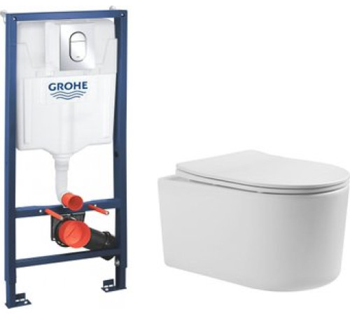 Унитаз подвесной Grado GD-W204T + GROHE Rapid SL 39504000 с кнопкой смыва