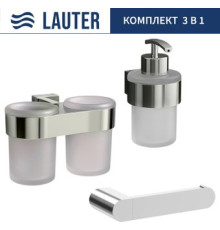 Набор аксессуаров для ванной Lauter 21TS3016 + 21TS3020 + 21TS3012 Chrome, 3 предмета