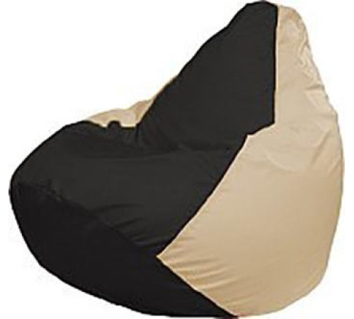 Кресло-мешок Flagman Груша Медиум Г1.1-402 чёрный/светло-бежевый