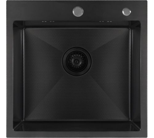 Кухонная мойка Basic CL DS Decor 50x50 черный, коландер, дозатор