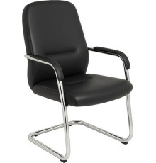 Офисный стул AksHome Vella черная экокожа/хромированный металл