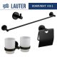 Набор аксессуаров для ванной Lauter 21SH72082 + 21SH72092 + 21SH72102 + 21SH70012 Matt Black, 4 предмета